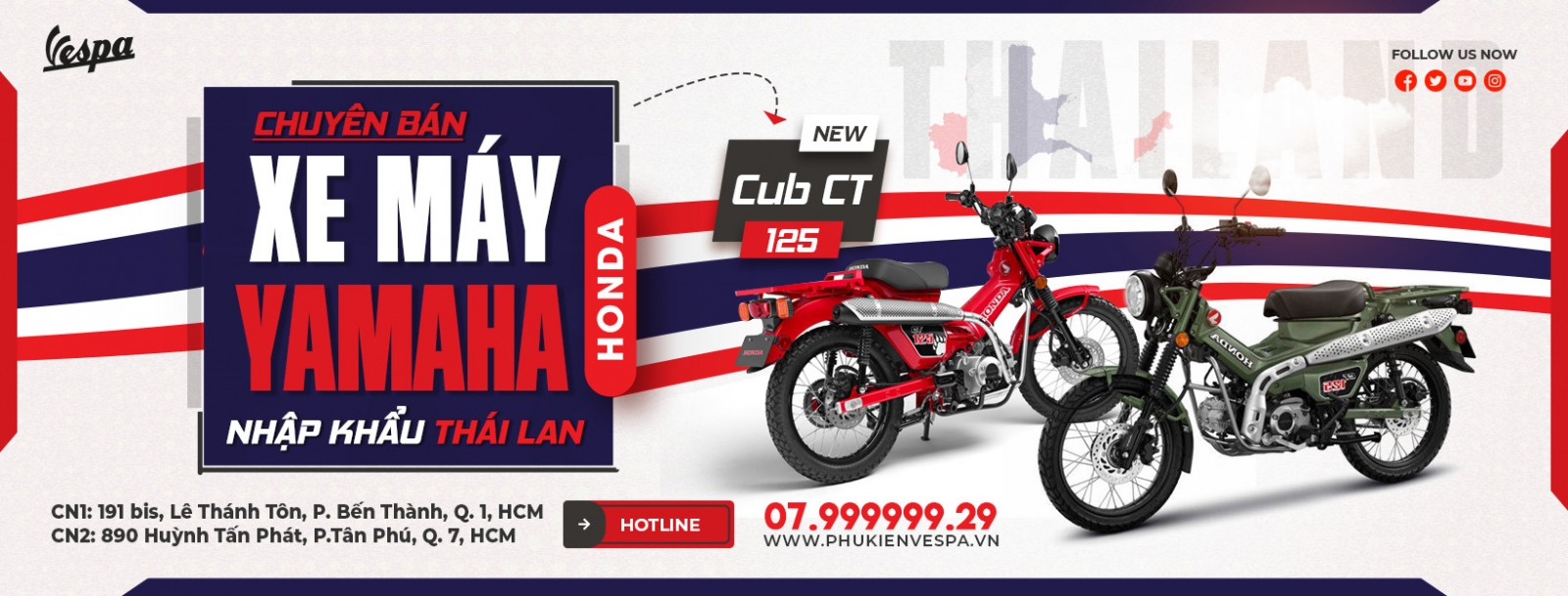 Mua xe Honda Cup CT125 Hunter Thailand nhập khẩu ở đâu giá rẻ tại tphcm?